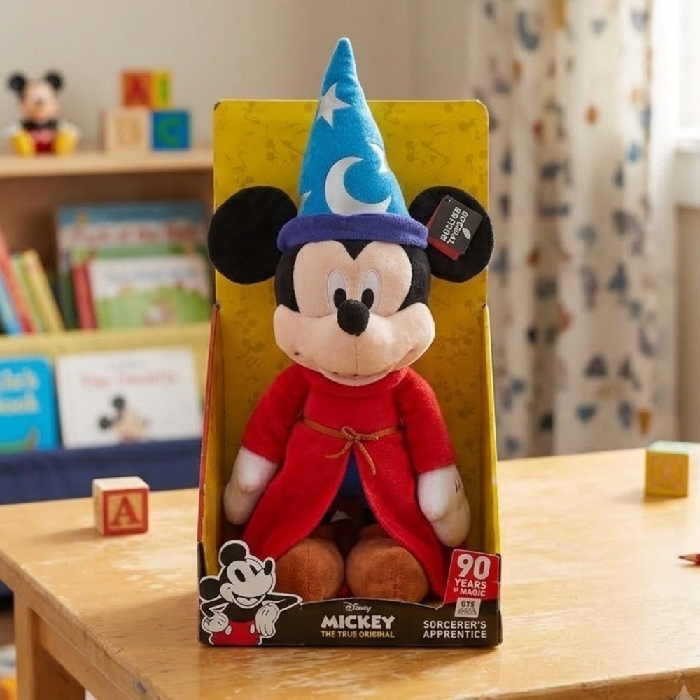 Disney Mickey Mouse Sorcerer's Apprentice Plush 90 Years of Magic Fantasia 16"